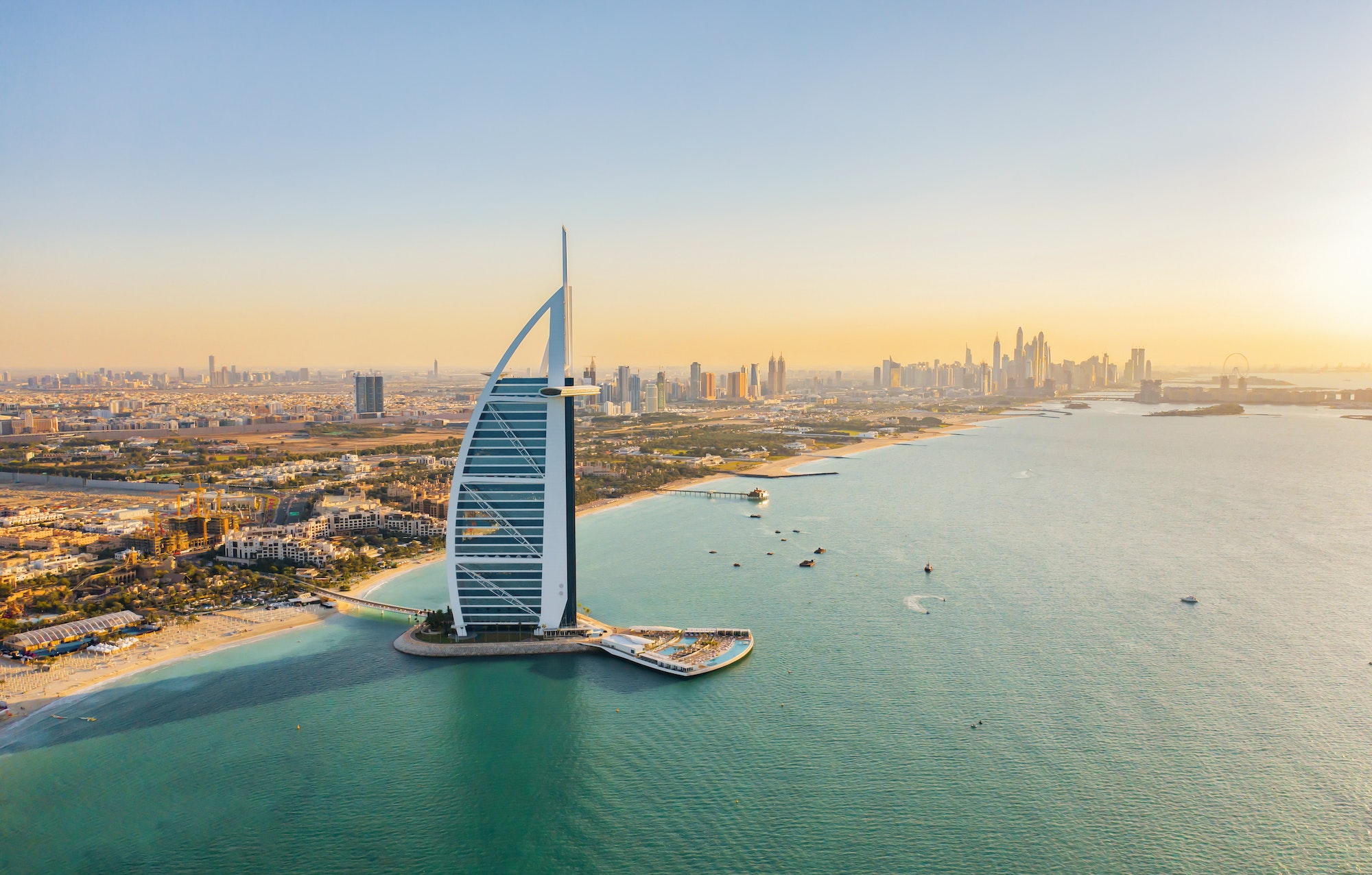 Dubai Downtown skyline, United Arab Emirates or UAE. Urban city.